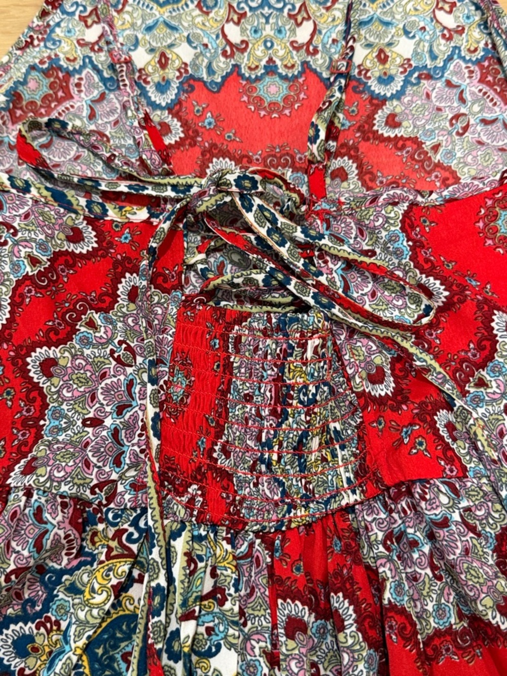 BOG Collective Red Boho Medallion Print Midi Dress - Picture 8 of 8